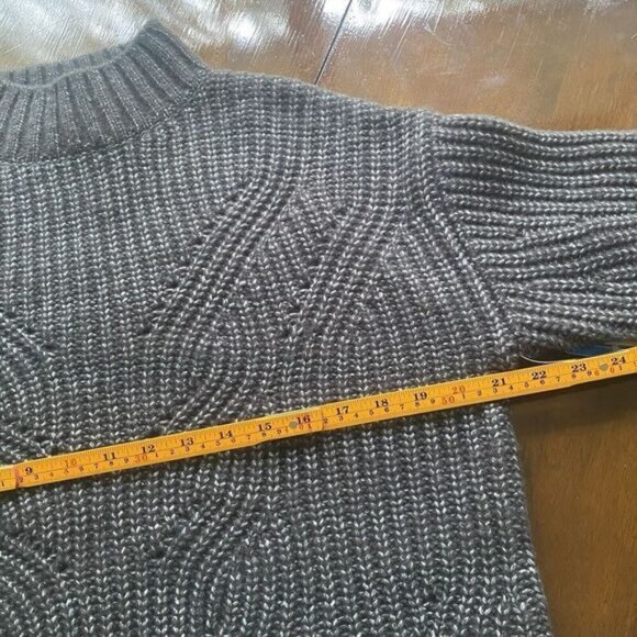 COLUMBIA Pine Street Mock Neck Wool Blend Heather Gray Sweater size XS Coat NEW - Picture 6 of 16